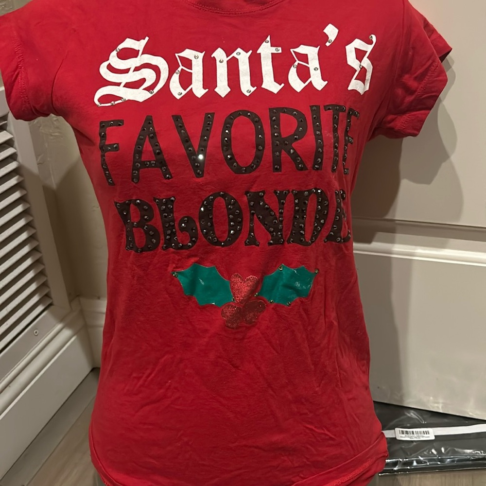 Santa’s Favorite Blonde bling tshirt